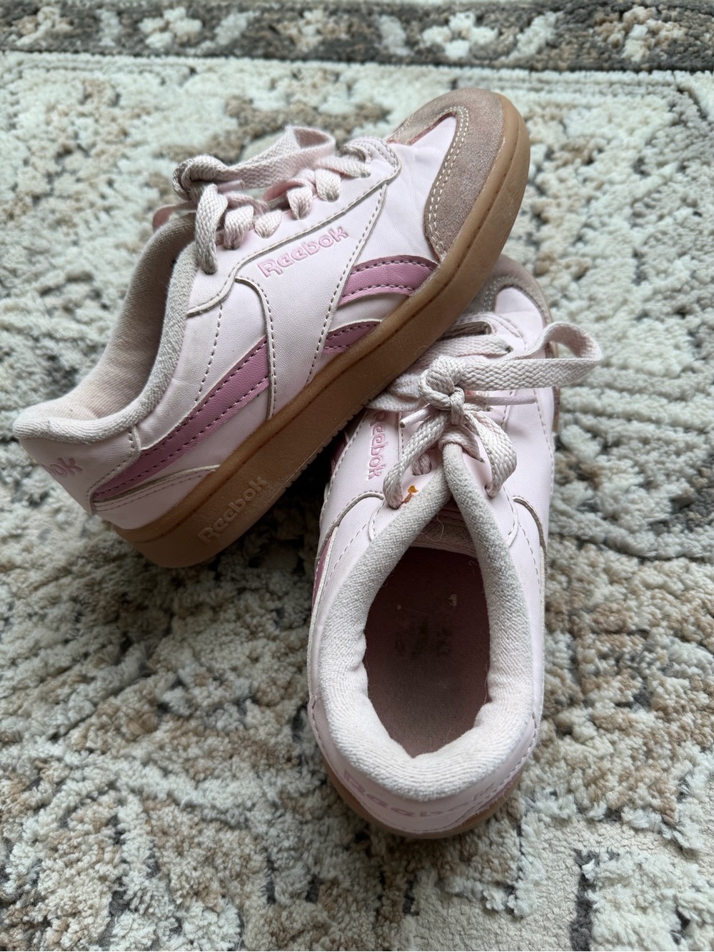 Reebok Kids Pink and Gum Low-Top Sneakers